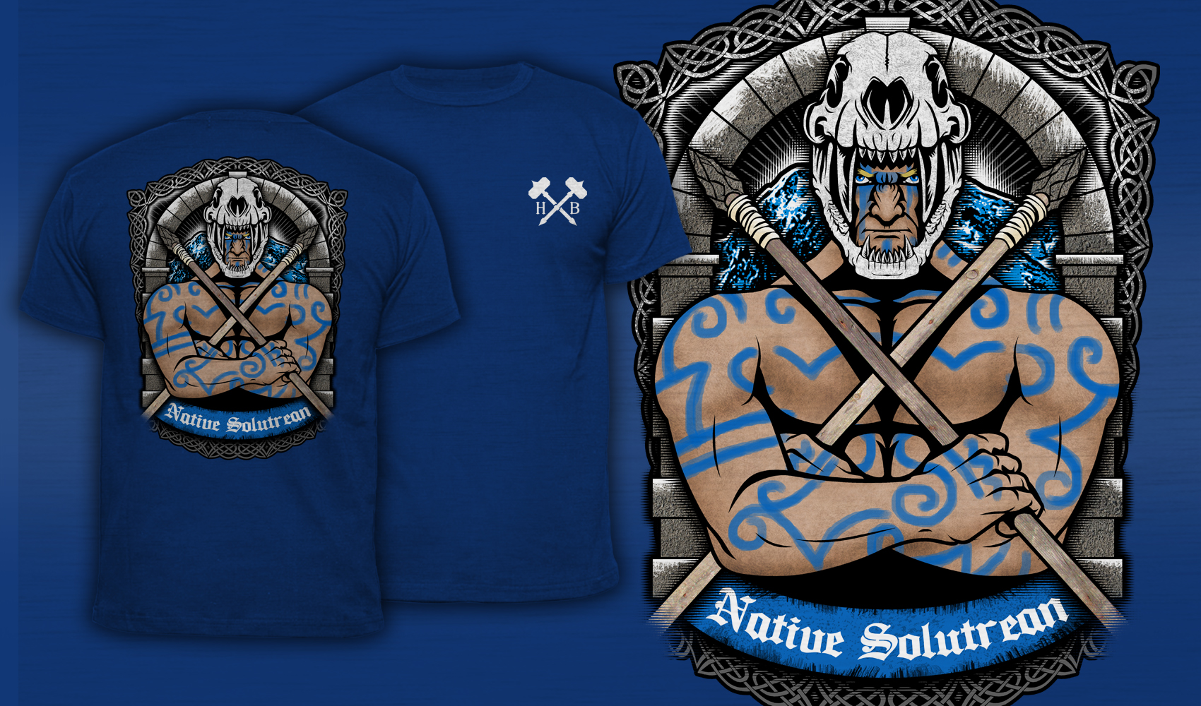 Native Solutrean - Men's T-Shirt Blue